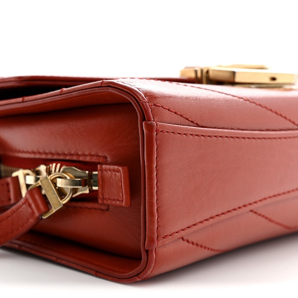 Chanel Calfskin Chevron Quilted Small Medal Flap Red 1984020