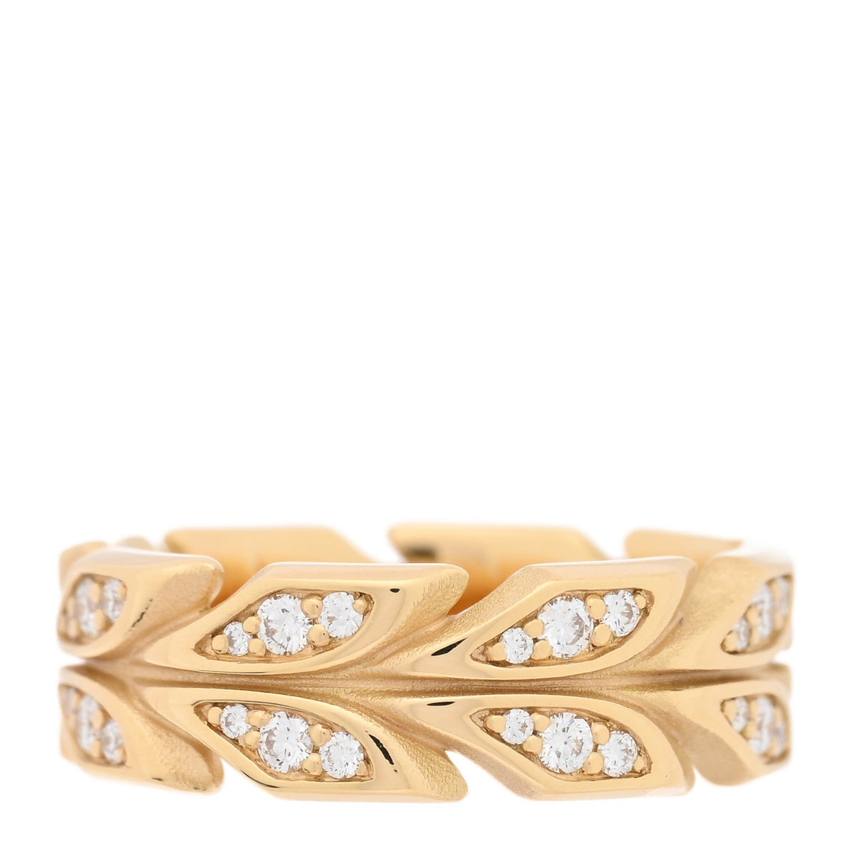 Tiffany 18K Yellow Gold Diamond Victoria Vine Band Ring