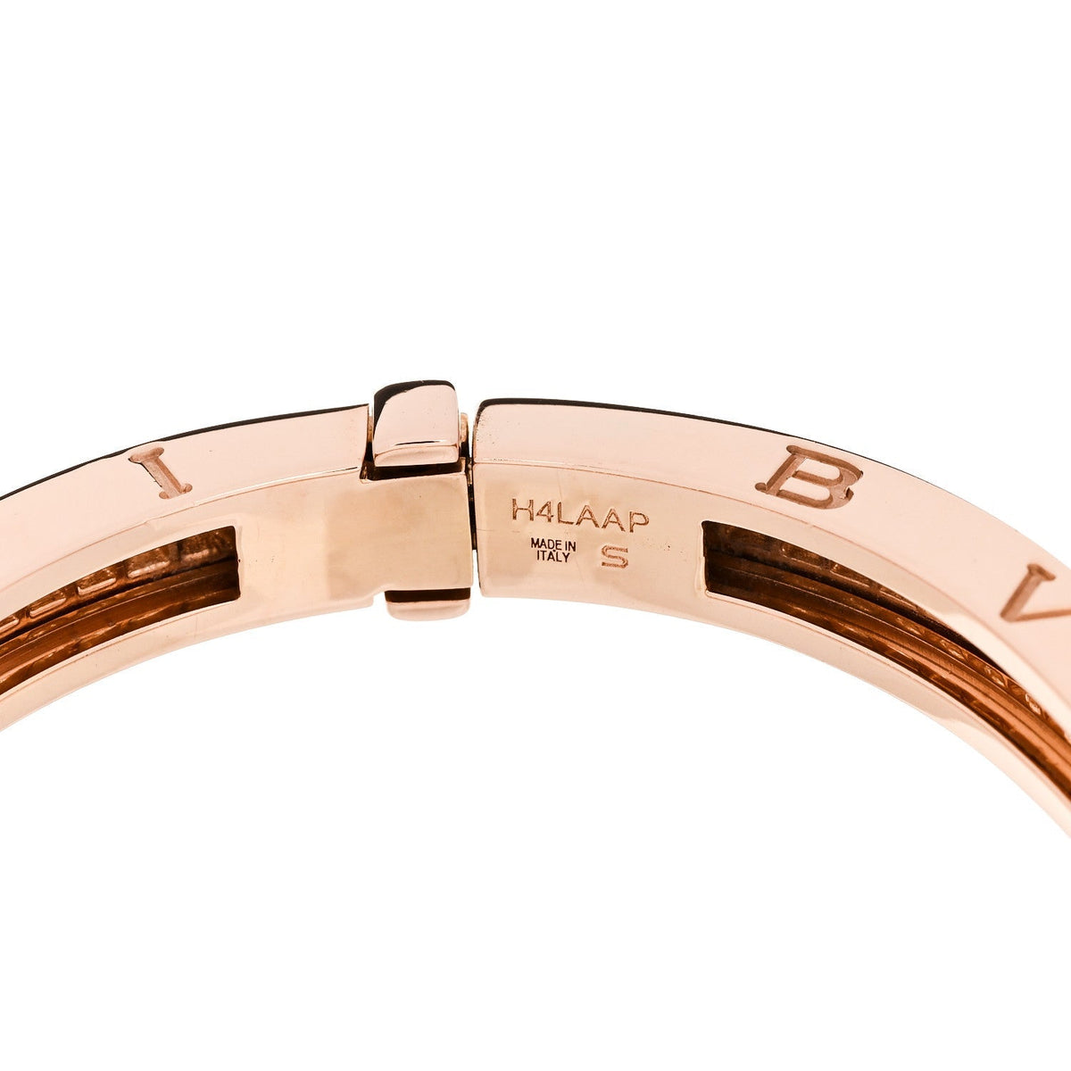 Bulgari 18K Rose Gold Diamond B.Zero1 Pave Bangle Bracelet S