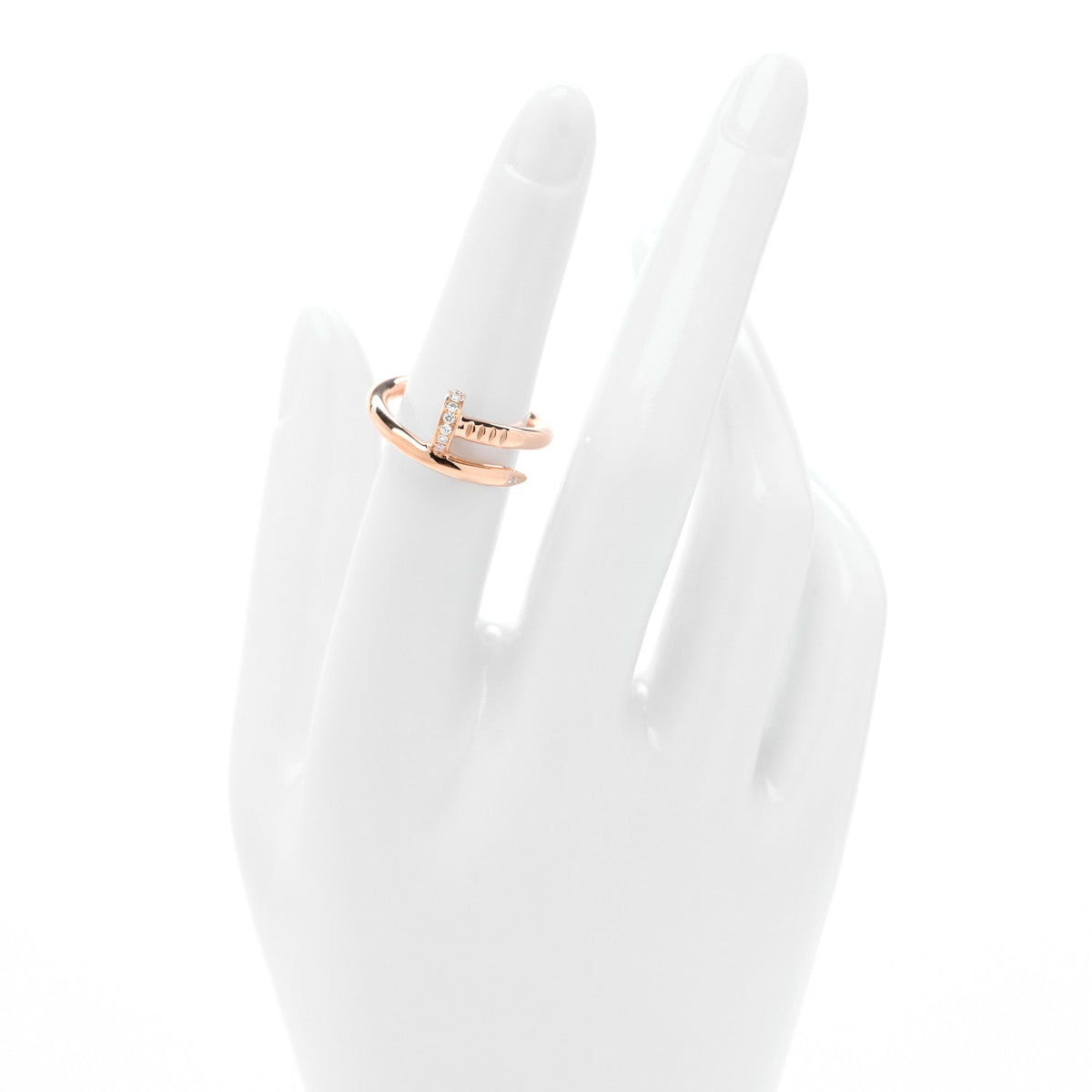 18K Pink Gold Diamond Juste Un Clou Ring 52 6
