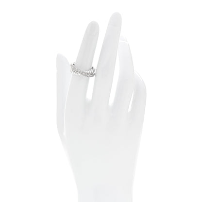 David Yurman Sterling Silver Diamond 7.4mm Crossover Two Row Ring 50 5.25