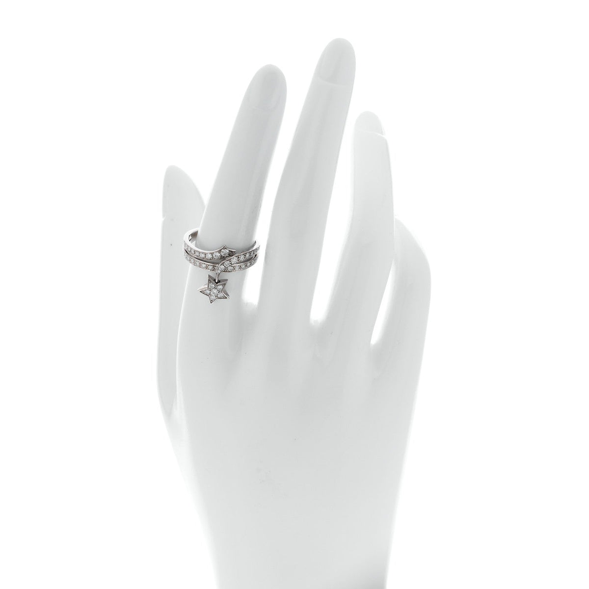 Chanel 18K White Gold Diamond Étoile Filante Ring 55 7.25