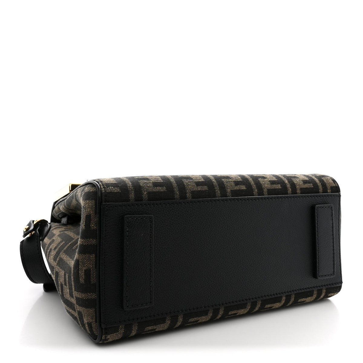 Versace Grained Calfskin Fendace Medium La Medusa Bag Black Brown