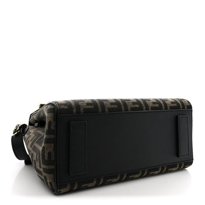 Versace Grained Calfskin Fendace Medium La Medusa Bag Black Brown