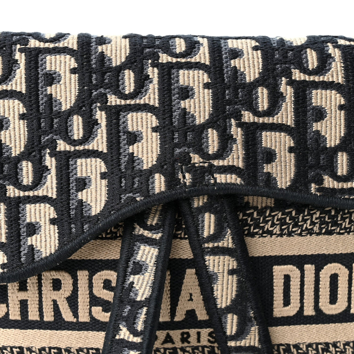 Christian Dior Oblique Slim Saddle Pouch Blue