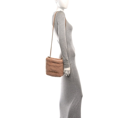Chanel Shearling Quilted Mini Chanel 22 Shoulder Bag Light Pink 1921313