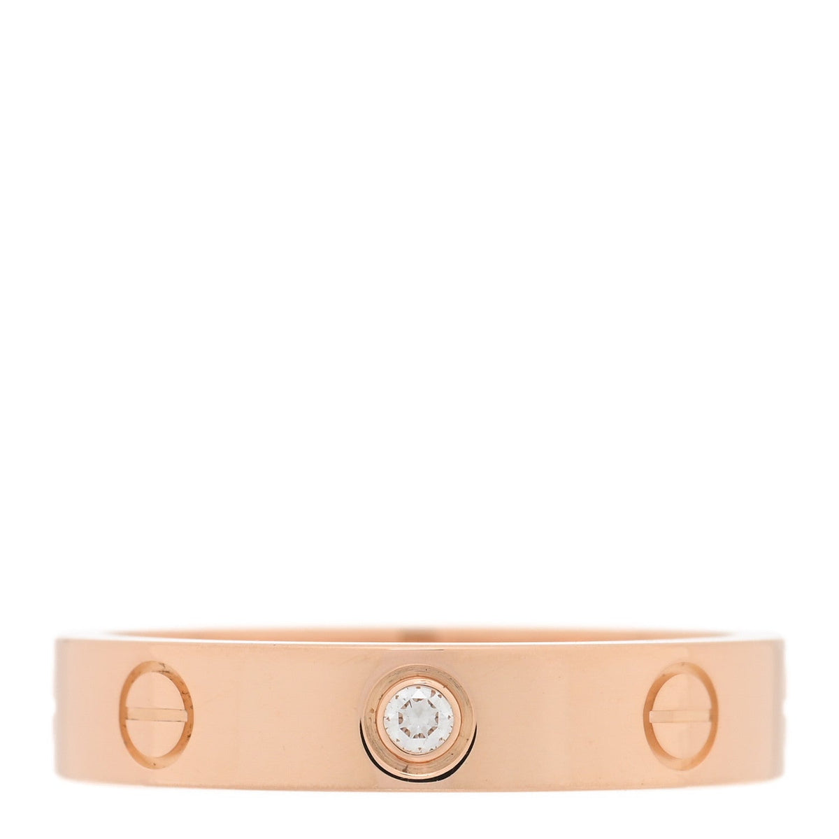 Cartier 18K Pink Gold Diamond 4mm LOVE Wedding Band Ring 54 6.75