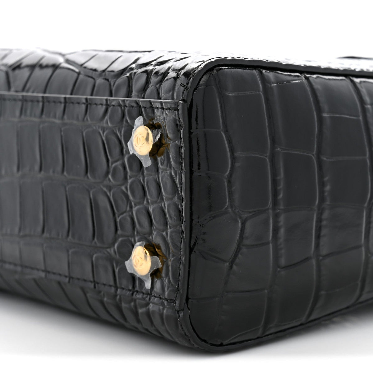 Chanel Calfskin Crocodile Embossed Small Archetype Tote Black