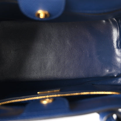 Prada Saffiano Cuir Front Pocket Tote Bluette