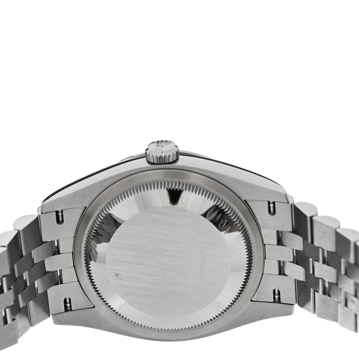 Rolex Stainless Steel 18K White Gold Diamond 36mm Datejust Watch Black 126234