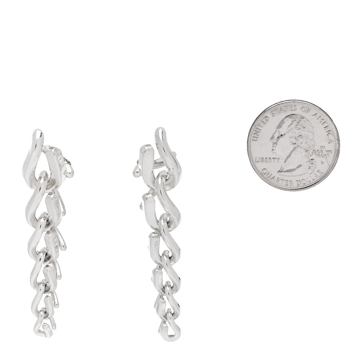 Tiffany Sterling Silver Forge Drop Link Earrings