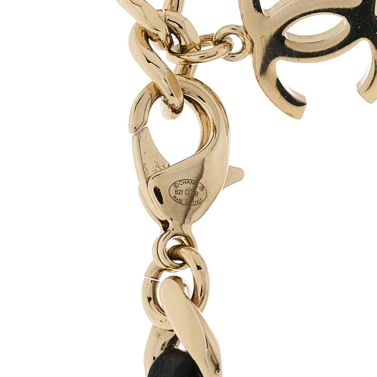Chanel Metal Lambskin CC Square Choker Gold Black White