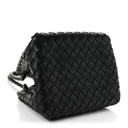 Bottega Veneta Nappa Intrecciato Small Parachute Shoulder Bag Black