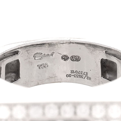 Chopard 18K White Gold Diamond Happy Diamond Signet Pave Ring