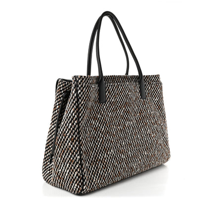 Chanel Tweed Calfskin Urban Essentials Large Shopping Bag Black Multicolor