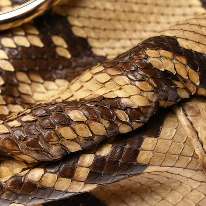 Saint Laurent Snakeskin Saharienne Shoulder Bag Brown 1983087