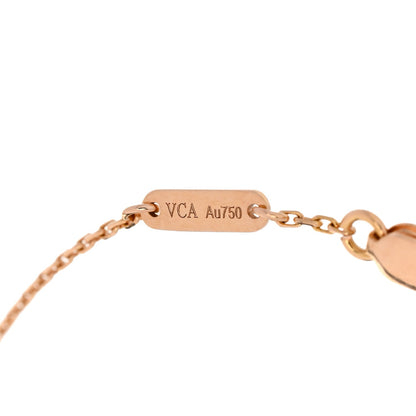 Van Cleef & Arpels 18K Rose Gold Carnelian Sweet Alhambra Bracelet