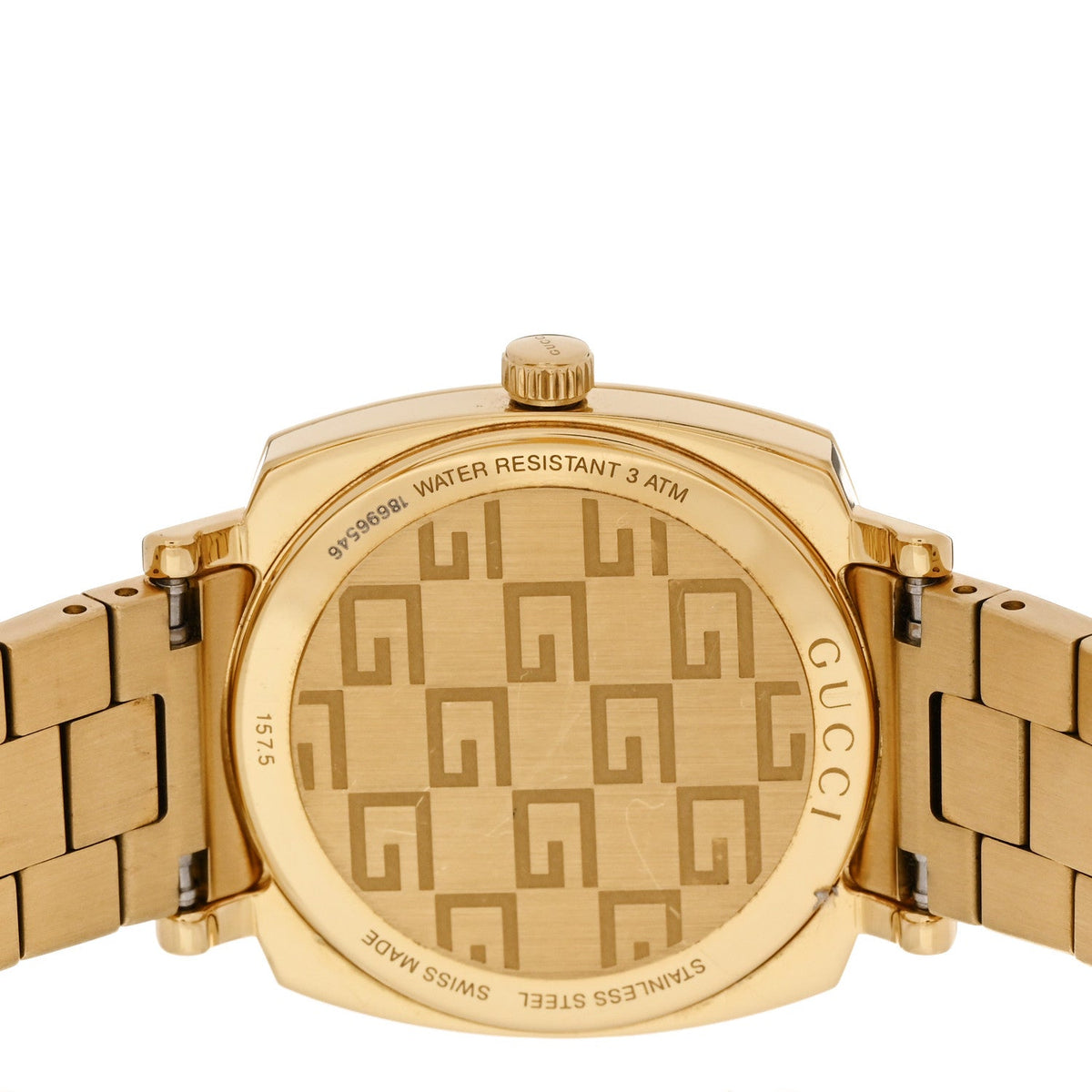 Gucci Stainless Steel 27mm Grip Quartz Watch Gold