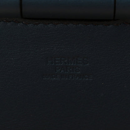 Hermes Swift Wicker Picnic Fishing Bag Bleu de Prusse