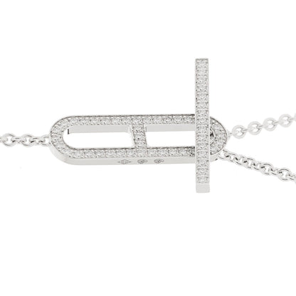 Hermès 18K White Gold Diamond PM Ever Chaîne d'Ancre Necklace