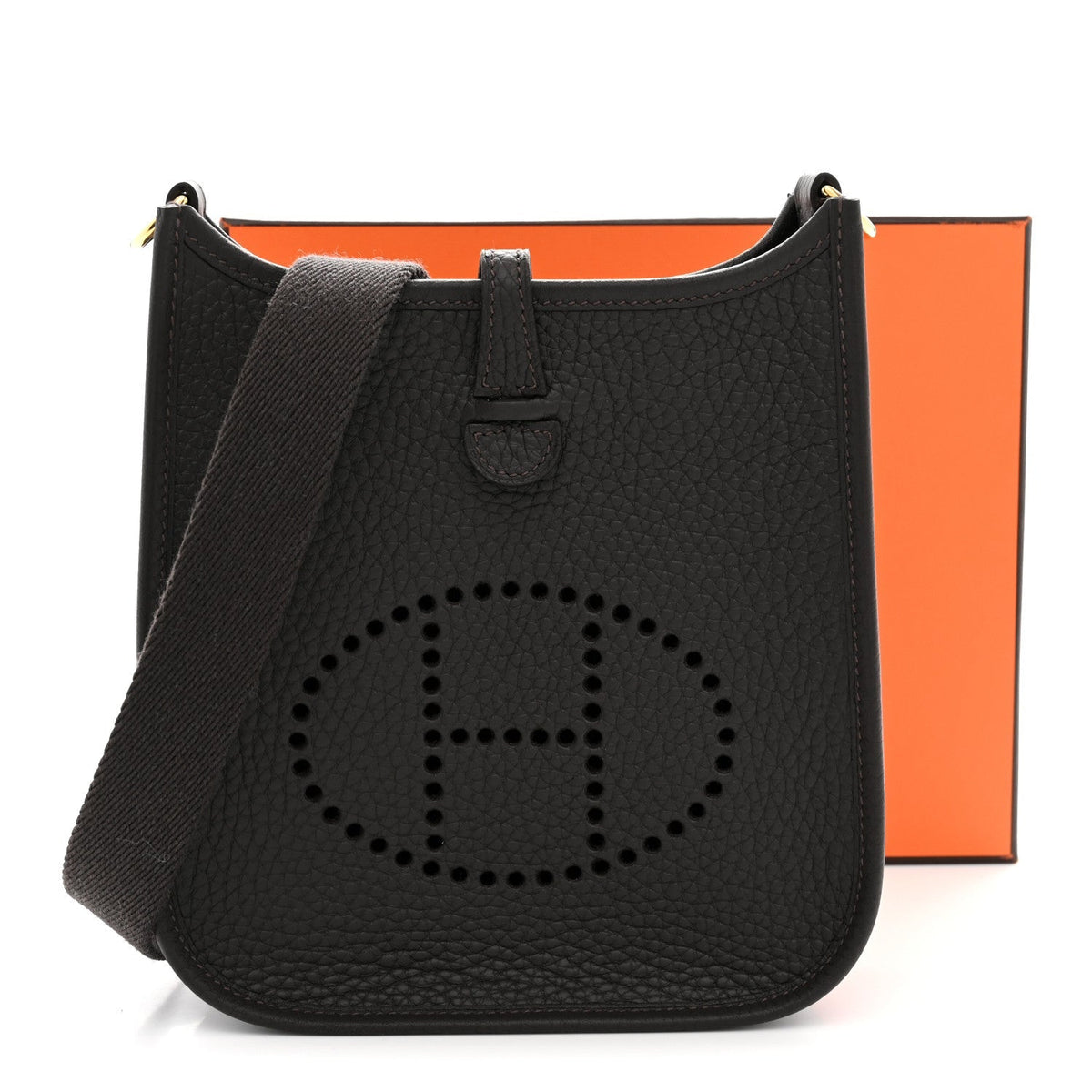 Hermès Taurillon Clemence Evelyne TPM Bai Brun