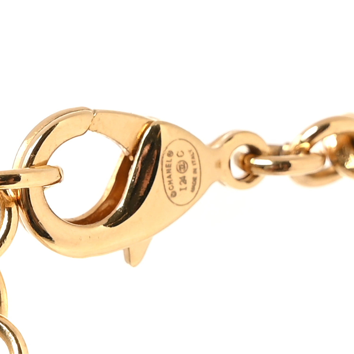 Chanel Metal Resin CC Star Chain Logo Necklace Gold Black