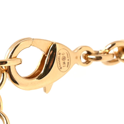 Chanel Metal Resin CC Star Chain Logo Necklace Gold Black