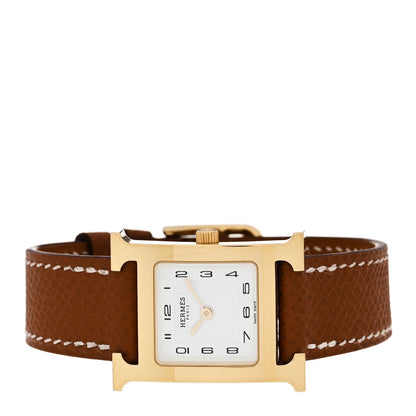 Hermes Stainless Steel Epsom 21mm Heure H Watch Gold