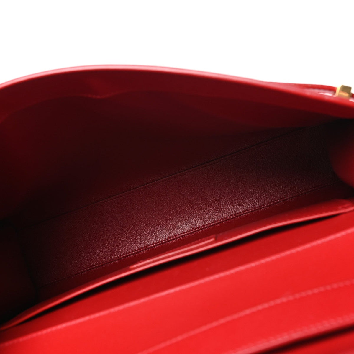 Saint Laurent Smooth Calfskin Manhattan Shoulder Bag Rouge Eros