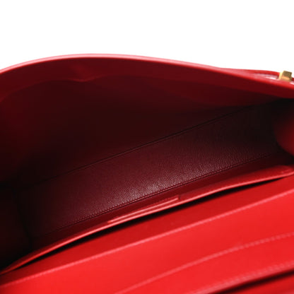 Saint Laurent Smooth Calfskin Manhattan Shoulder Bag Rouge Eros