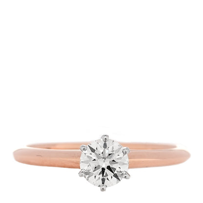 Tiffany 18K Rose Gold Platinum Diamond .48ct Solitaire Ring