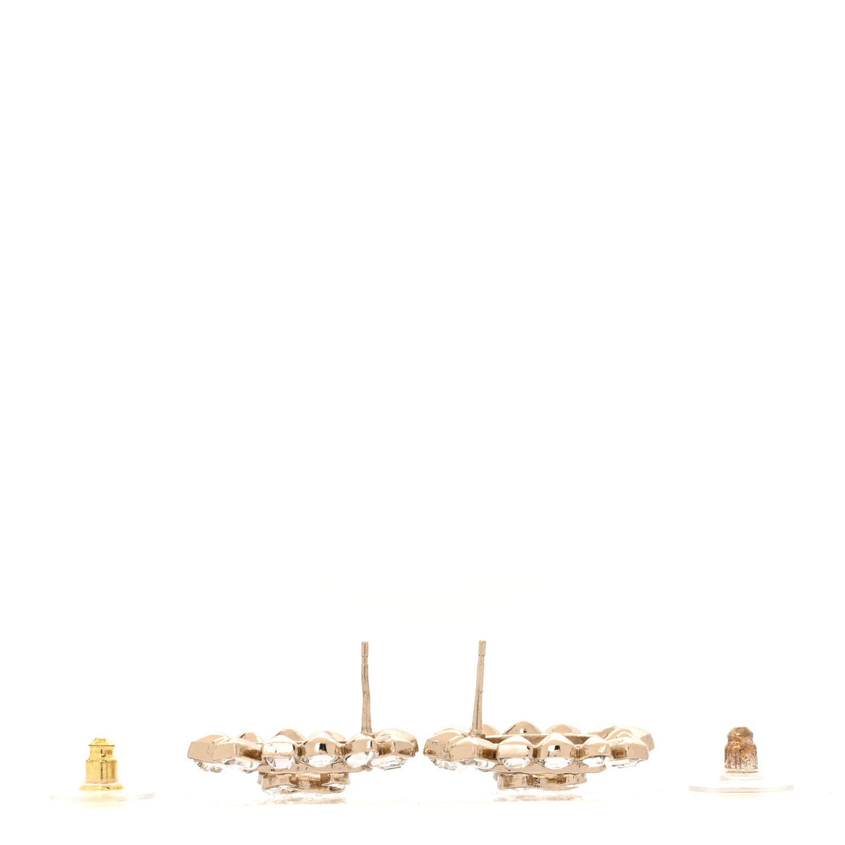 Metal Crystal Baguette High Society CC Earrings Gold