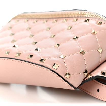 Valentino Garavani Lambskin Rockstud Spike Belt Bag 85 Water Rose