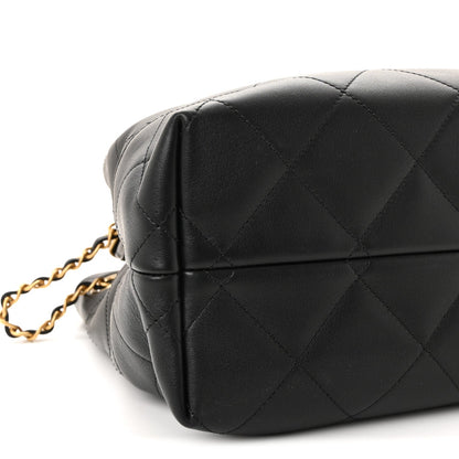 Chanel Calfskin Quilted Small Coco Base Shopping Bag Black 1819266