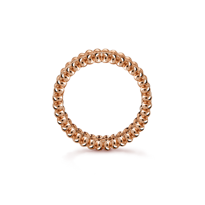 18K Gold Diamond VCA Perlée 1 Row Ring