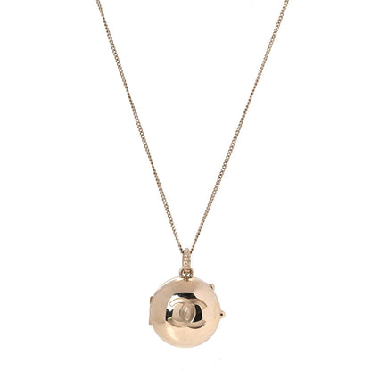 Chanel Metal CC Locket Necklace Gold