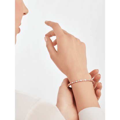 18K Rose Gold Mother of Pearl Diamonds BVLGARI Serpenti Viper Bracelet