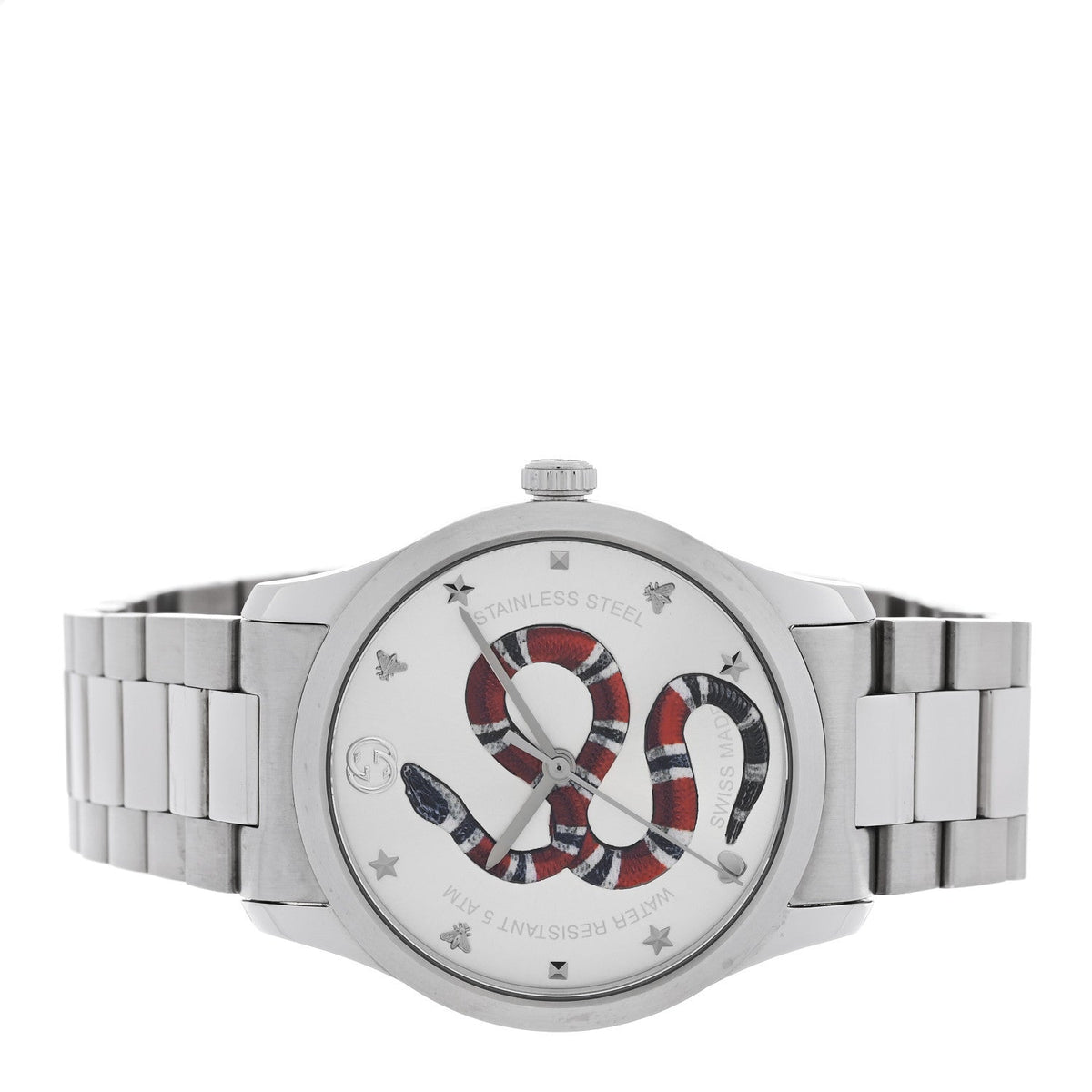 Gucci Stainless Steel 38mm G-Timeless Snake Quartz Watch
