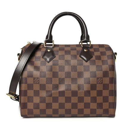 Louis Vuitton Damier Ebene Speedy Bandouliere 25 Brown