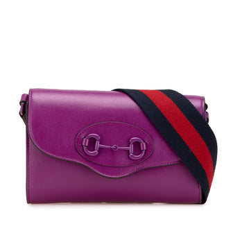 Horsebit 1955 Curved Flap Shoulder Bag Leather Mini
