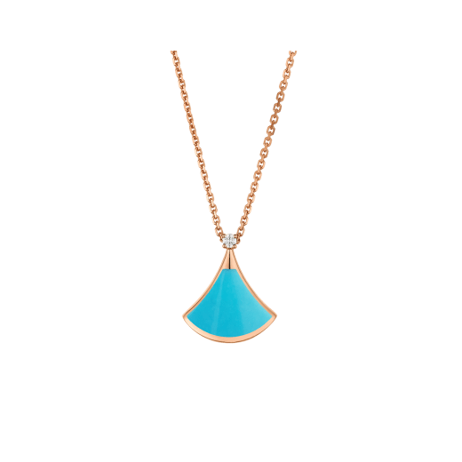18K Rose Gold Diamond Turquoise Divas' Dream Necklace