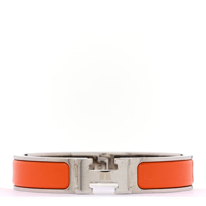Hermes Enamel Narrow Clic Clac H Bracelet PM Orange
