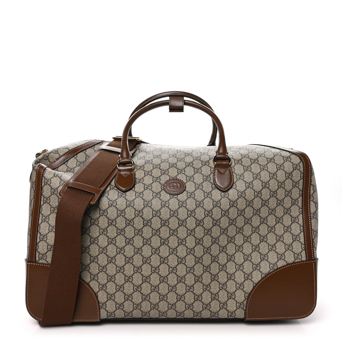 Gucci GG Supreme Retro Interlocking G Large Duffle Bag Brown Sugar