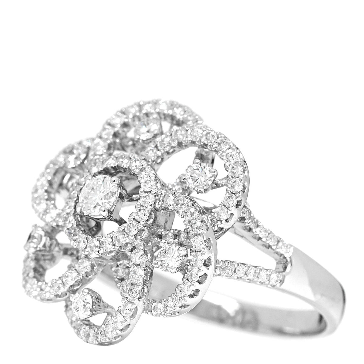 Parker & West by FASHIONPHILE18K White Gold Diamond 1.24ctw Flower Ring 59 8.75