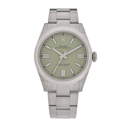 Rolex Stainless Steel 41mm Oyster Perpetual Watch Pistachio 134300
