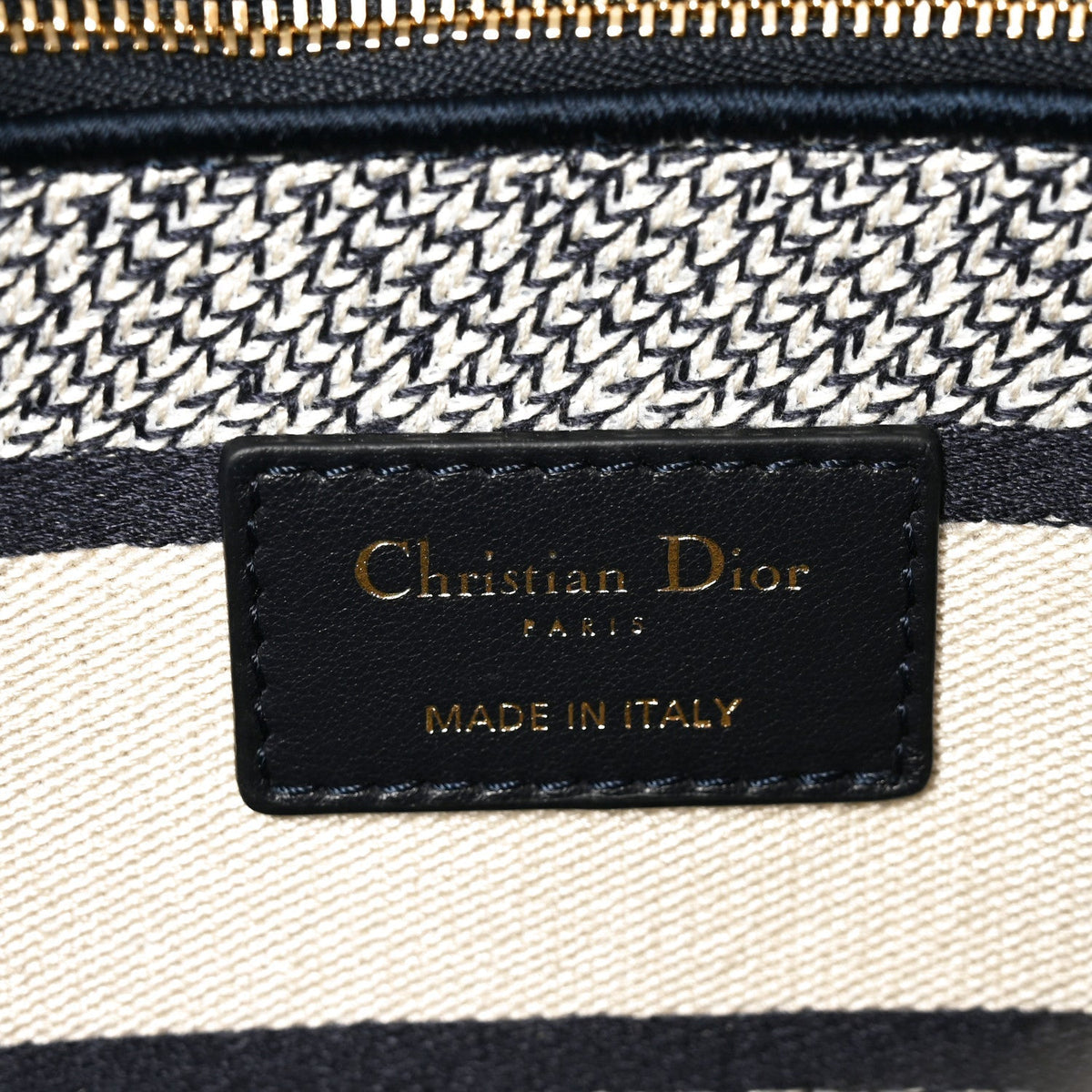 Christian Dior Toile de Jouy Embroidered Large Lady D-Lite Navy