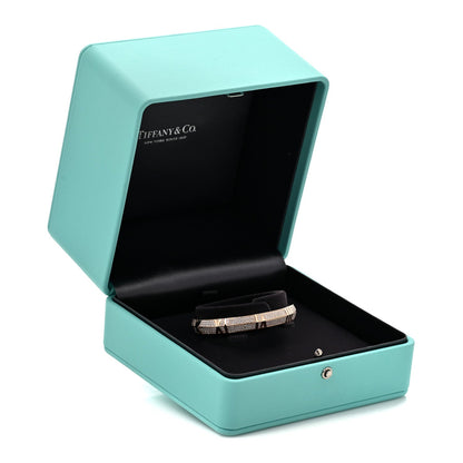 Tiffany 18K Rose Gold Diamond Atlas Closed Wide Hinged Bangle Bracelet