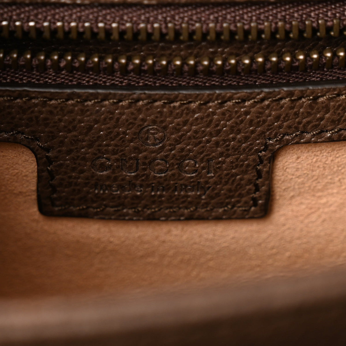 Gucci GG Supreme Calfskin Small Ophidia Padlock Bag Beige Ebony