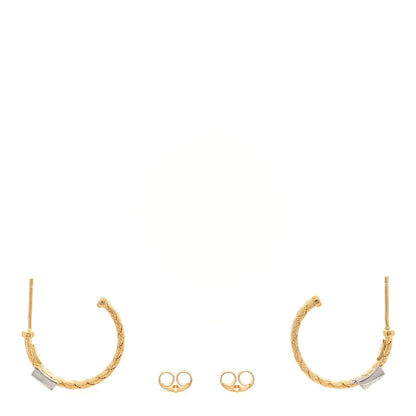 Roberto Coin 18K Yellow White Gold Diamond Primavera Hoop Earrings