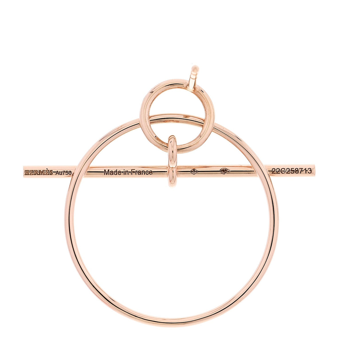 Hermes 18K Rose Gold PM Loop Earrings
